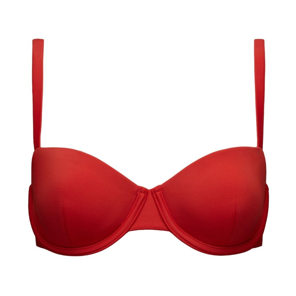 Red Bikini Top, Cuup Balconette in Lava